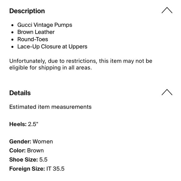 Gucci Authentic Solid Brown Leather Vintage Medium Block Heels Lace Up 5.5 - Picture 6 of 8